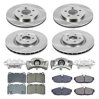 Callahan Brake Parts® - Plain Front and Rear Brake Kit with Calipers