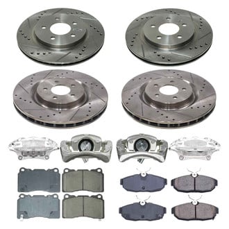 Callahan Brake Parts® - Drilled and Slotted Front and Rear Brake Kit with Calipers