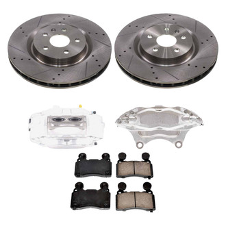 Callahan Brake Parts® - Drilled and Slotted Front Brake Kit with Calipers