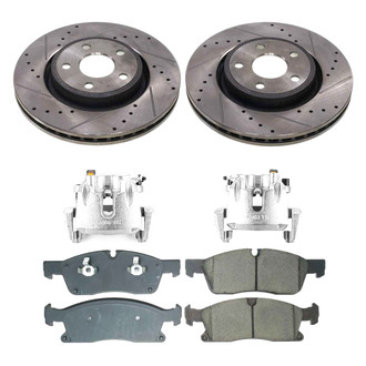 Callahan Brake Parts® - Drilled and Slotted Front Brake Kit with Calipers