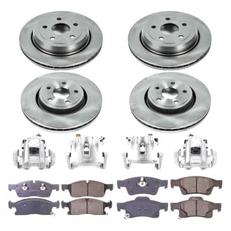 Callahan Brake Parts® - Plain Front and Rear Brake Kit with Calipers
