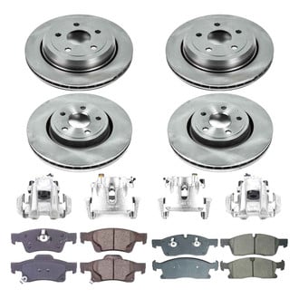 Callahan Brake Parts® - Plain Front and Rear Brake Kit with Calipers