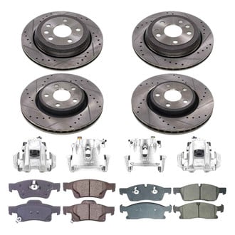 Callahan Brake Parts® - Drilled and Slotted Front and Rear Brake Kit with Calipers