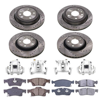 Callahan Brake Parts® - Drilled and Slotted Front and Rear Brake Kit with Calipers