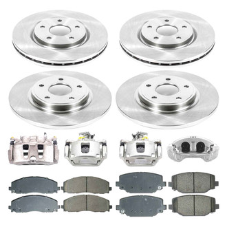 Callahan Brake Parts® - Plain Front and Rear Brake Kit with Calipers