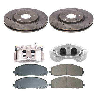 Callahan Brake Parts® - Drilled & Slotted Brake Kit with Calipers