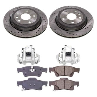 Callahan Brake Parts® - Drilled and Slotted Rear Brake Kit with Calipers
