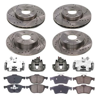 Callahan Brake Parts® - Drilled & Slotted Brake Kit with Calipers