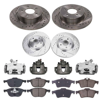 Callahan Brake Parts® - Drilled and Slotted Brake Kit with Calipers