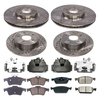 Callahan Brake Parts® - Drilled & Slotted Brake Kit with Calipers