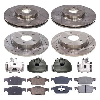 Callahan Brake Parts® - Drilled and Slotted Brake Kit with Calipers