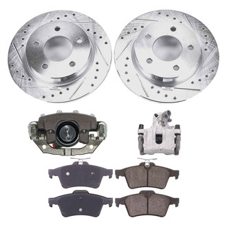 Callahan Brake Parts® K035669 - Drilled and Slotted Rear Brake Kit with Calipers