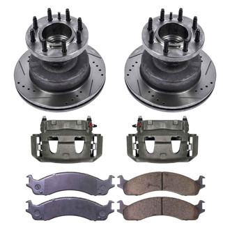 Callahan Brake Parts® - Drilled and Slotted Front Brake Kit with Calipers
