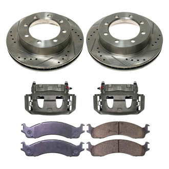 Callahan Brake Parts® - Drilled and Slotted Front Brake Kit with Calipers