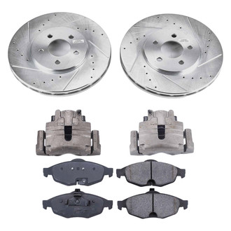 Callahan Brake Parts® - Drilled and Slotted Brake Kit with Calipers
