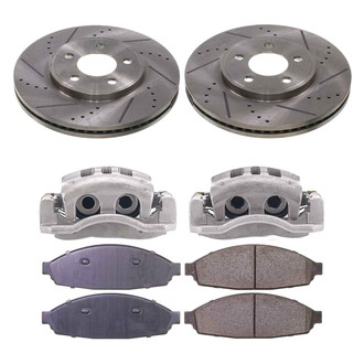 Callahan Brake Parts® - Drilled & Slotted Brake Kit with Calipers
