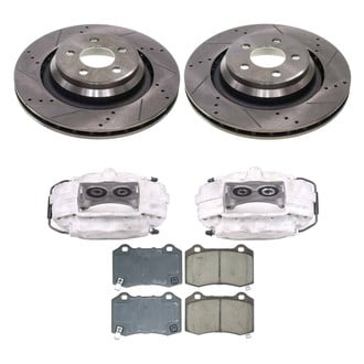 Callahan Brake Parts® - Drilled and Slotted Rear Brake Kit with Calipers