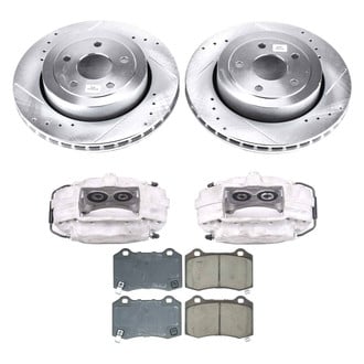 Callahan Brake Parts® - Drilled and Slotted Rear Brake Kit with Calipers