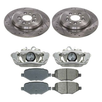 Callahan Brake Parts® - Drilled and Slotted Rear Brake Kit with Calipers