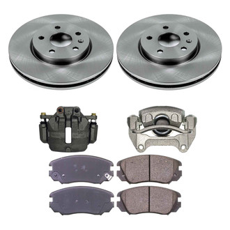 Callahan Brake Parts® - Plain Front Brake Kit with Calipers