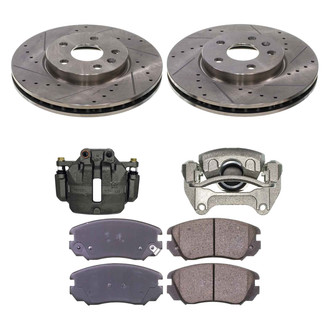 Callahan Brake Parts® K035712 - Drilled and Slotted Front Brake Kit with Calipers