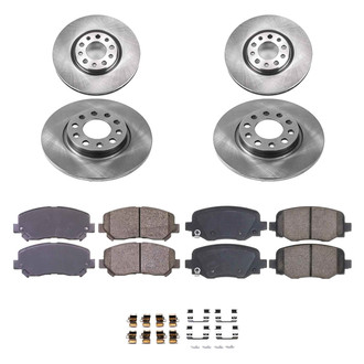Callahan Brake Parts® - Plain Front and Rear Brake Kit