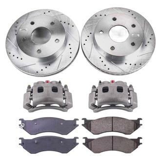 Callahan Brake Parts® - Drilled and Slotted Front Brake Kit with Calipers