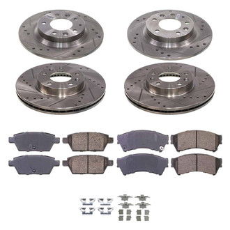 Callahan Brake Parts® - Drilled and Slotted Front and Rear Brake Kit