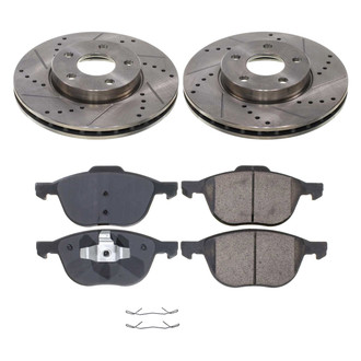Callahan Brake Parts® - Drilled and Slotted Front Brake Kit