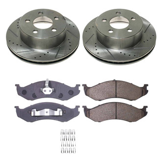Callahan Brake Parts® - Drilled and Slotted Front Brake Kit