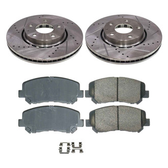 Callahan Brake Parts® - Drilled and Slotted Front Brake Kit