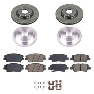 Callahan Brake Parts® - Plain Front and Rear Brake Kit