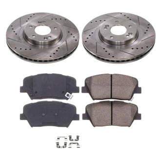 Callahan Brake Parts® K039163 - Drilled and Slotted Front Brake Kit