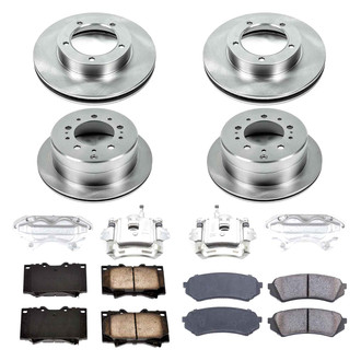 Callahan Brake Parts® - Plain Front and Rear Brake Kit with Calipers