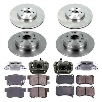 Callahan Brake Parts® - Plain Front and Rear Brake Kit with Calipers