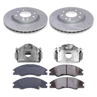 Callahan Brake Parts® - Drilled & Slotted Brake Kit with Calipers
