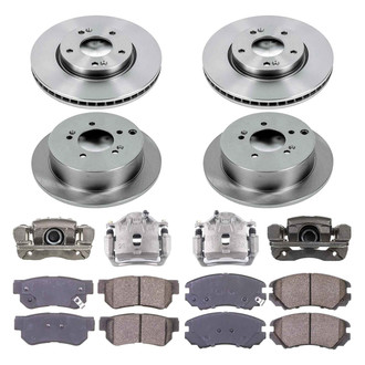 Callahan Brake Parts® - Plain Front and Rear Brake Kit with Calipers