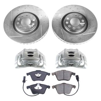 Callahan Brake Parts® K039563 - Drilled and Slotted Front Brake Kit with Calipers