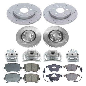 Callahan Brake Parts® - Drilled & Slotted Brake Kit with Calipers