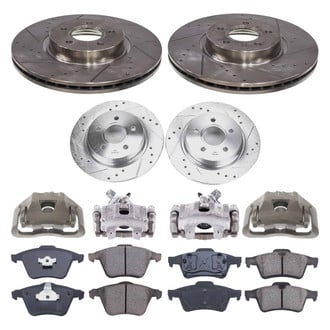 Callahan Brake Parts® - Drilled and Slotted Front and Rear Brake Kit with Calipers