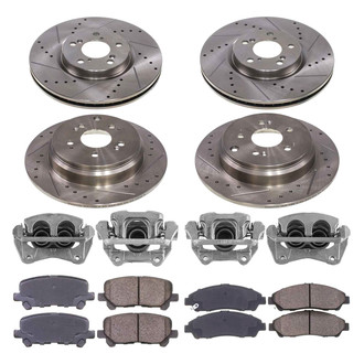 Callahan Brake Parts® - Drilled & Slotted Brake Kit with Calipers