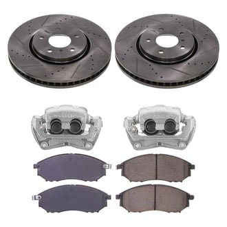 Callahan Brake Parts® - Drilled and Slotted Front Brake Kit with Calipers