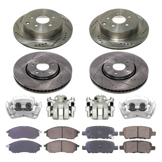 Callahan Brake Parts® - Drilled & Slotted Brake Kit with Calipers