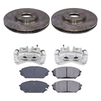 Callahan Brake Parts® - Drilled & Slotted Brake Kit with Calipers