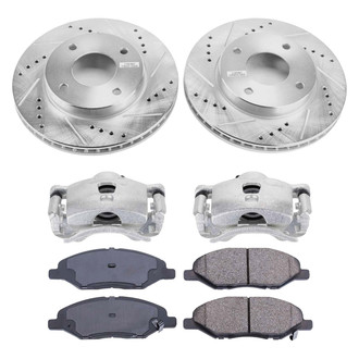 Callahan Brake Parts® K039615 - Drilled and Slotted Front Brake Kit with Calipers