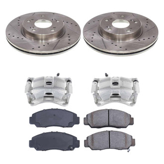 Callahan Brake Parts® - Drilled and Slotted Front Brake Kit with Calipers