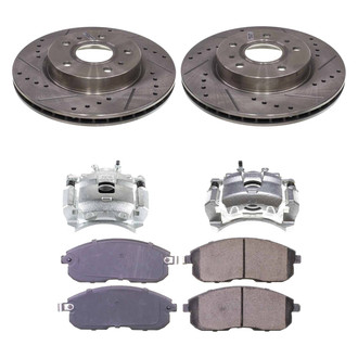 Callahan Brake Parts® - Drilled & Slotted Brake Kit with Calipers
