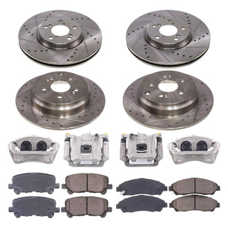Callahan Brake Parts® - Drilled and Slotted Brake Kit with Calipers