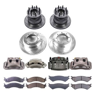 Callahan Brake Parts® - Drilled and Slotted Front and Rear Brake Kit with Calipers