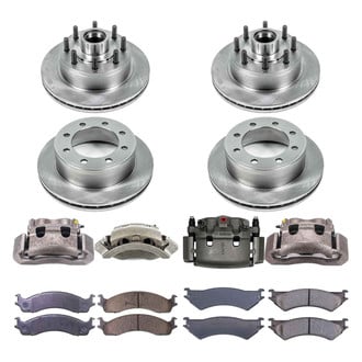 Callahan Brake Parts® - Plain Front and Rear Brake Kit with Calipers